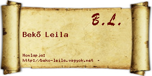 Bekő Leila névjegykártya